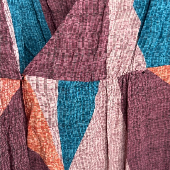 VIX Paula Hermanny Colorblock Patterned Wrap Caftan Cover-up Size Small - Picture 9 of 10